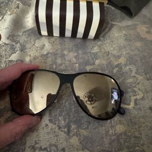 RARE henri bendel Brown Gradient Aviator Folding Sunglasses